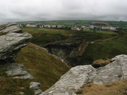 Tintagel vista do alto do antigo Castelo. Tintagel Overview from the top of the ancient Castle. 