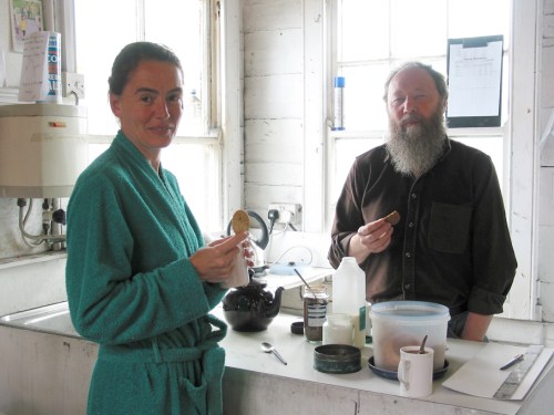 Modelo e professor na pausa / Model and teacher, tea break