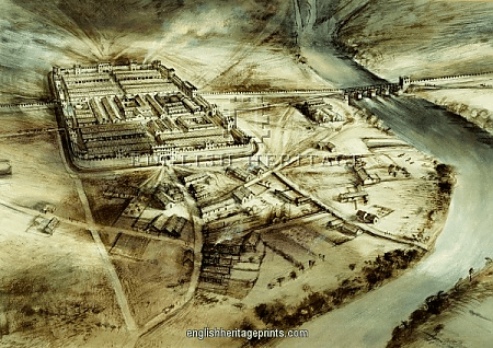 Chesters Roman Fort, English Heritage print