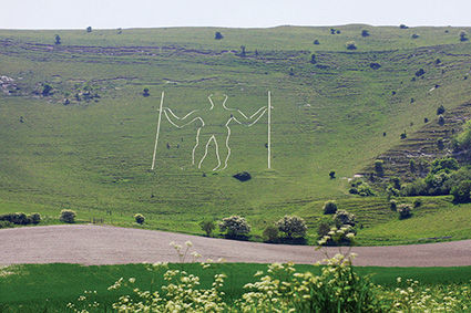The Long Man of Wilmington ( South Downs, Sussex), also called The Green Man  / Também conhecido como "Homem Verde"
